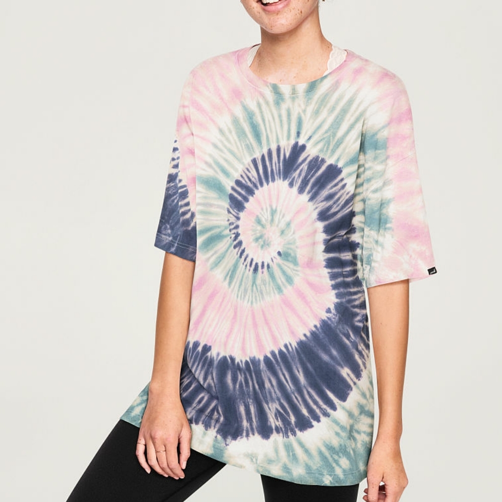 PINK VS Tie Dye ONE SIZE Short TEE Tshirt - Picture 2 of 6